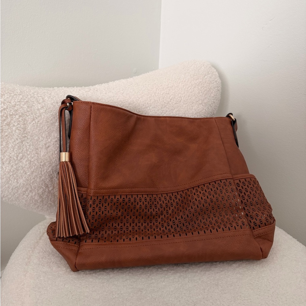 Tassel Detail Brown Women’s Shoulder Bag